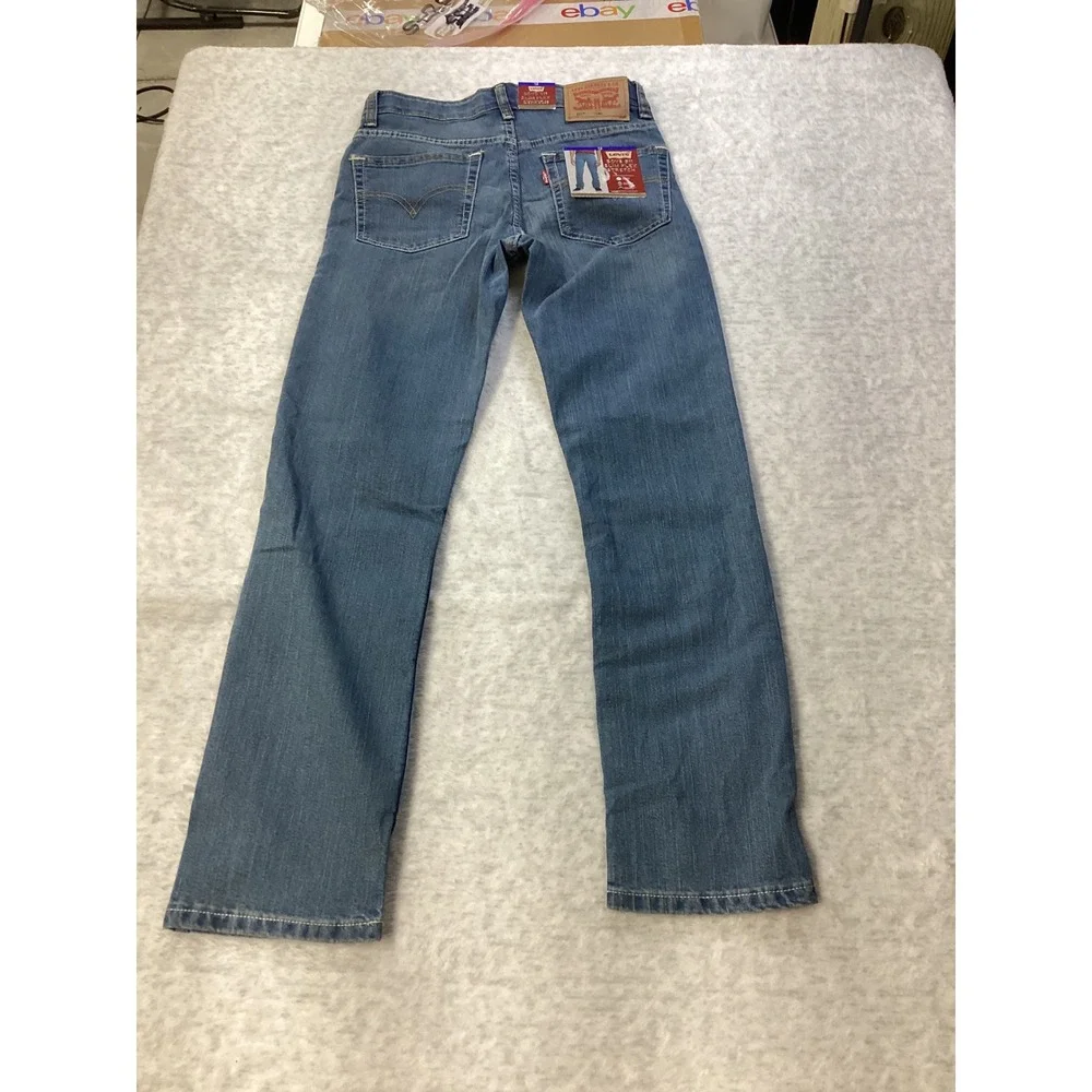 Levis Boys 511 Slim‎ Flex Stretch Jeans West Lake Blue Size 12 Reg 9T E227 NEW